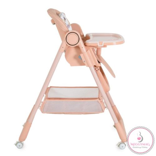 SURPRISE etetőszék szilikon tányérral, evőeszközzel, előkével PINK 