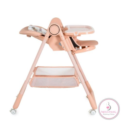 SURPRISE etetőszék szilikon tányérral, evőeszközzel, előkével PINK 