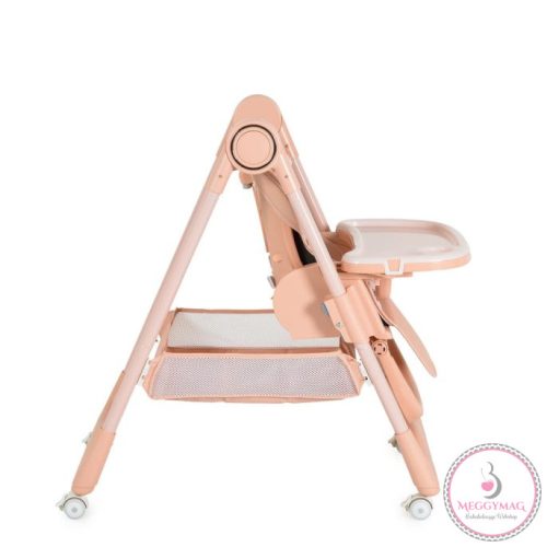 SURPRISE etetőszék szilikon tányérral, evőeszközzel, előkével PINK 