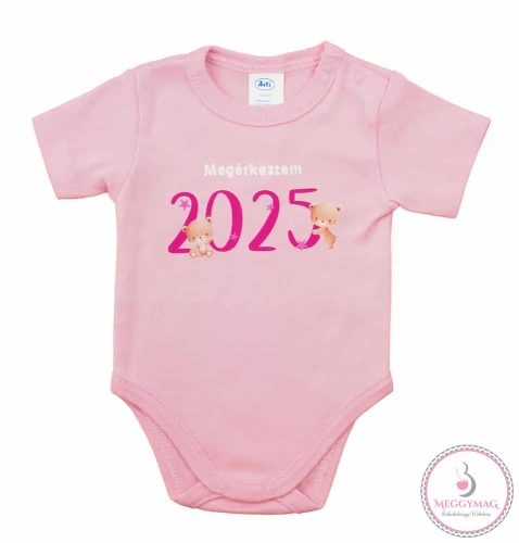 Megérkeztem 2025 feliratos rövidujjú baba body 62-es