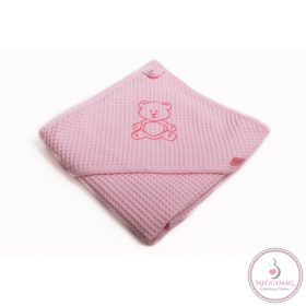 Fürdőlepedő Waffle - maci/rózsaszín