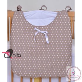   Csillag mintás pelenkatartó kiságyra 12541 bézs – fehér