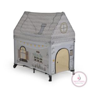  PLAYHOUSE összecsukható házikó utazóágy, tetővel, kibújóval SZÜRKE