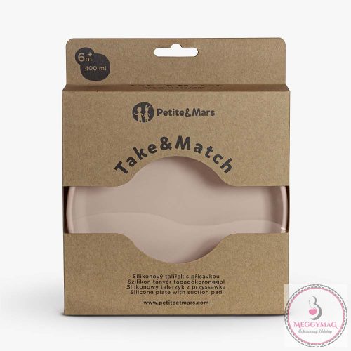 PETITE&MARS Szilikon tányér tapadókoronggal TAKE&MATCH Desert Sand 6m+
