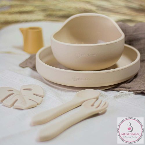 PETITE&MARS Szilikon tányér tapadókoronggal TAKE&MATCH Desert Sand 6m+