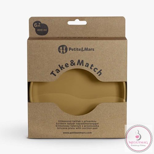 PETITE&MARS Szilikon tányér tapadókoronggal TAKE&MATCH Intense Ochre 6m+