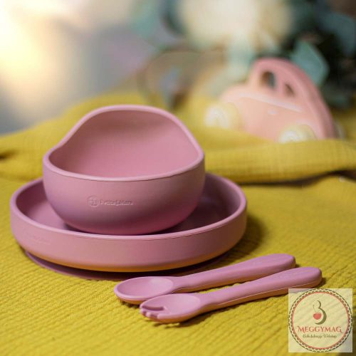 PETITE&MARS Szilikon tányér tapadókoronggal TAKE&MATCH Dusty Rose 6m+
