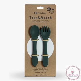   PETITE&MARS Szilikon evőeszközök TAKE&MATCH Misty Green 6m+
