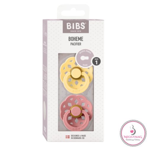 BIBS Boheme cumi 2-es szett - krémsárga/tearózsa, 0-6 hónap
