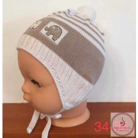 Minimanó megkötős kötött sapka -  34-36 cm