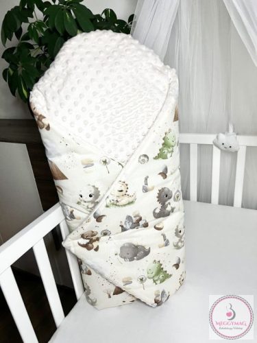 Gyönyörű pamut-minky babaszoba szett Dínó 