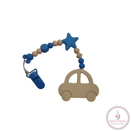 NuskyToys szilikon rágóka, Autó bézs 
