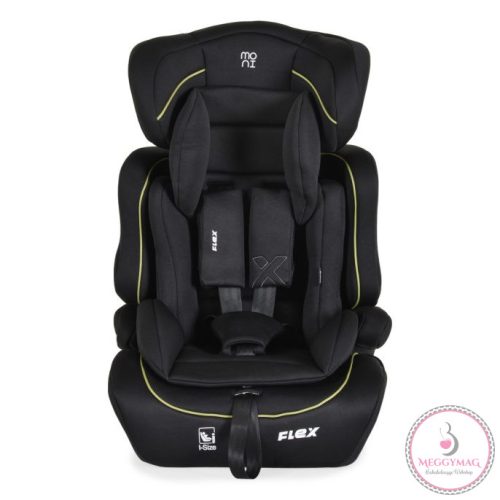 Moni FLEX autósülés 76-150cm FEKETE/ZÖLD díszcsík