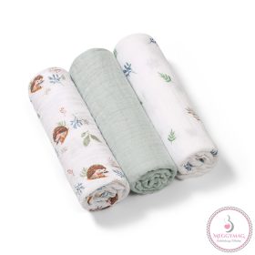   BabyOno textilpelenka színes 3db acélszürke sünimintás 348/16