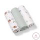 BabyOno textilpelenka színes 3db acélszürke sünimintás 348/16