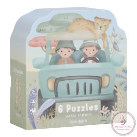 Little Dutch 6 az 1-ben puzzle- Safari Friends