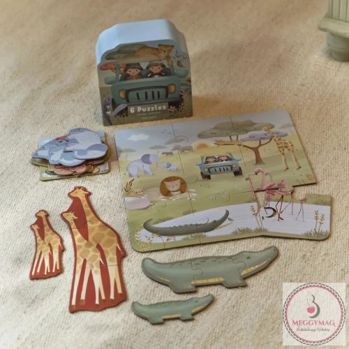 Little Dutch 6 az 1-ben puzzle- Safari Friends