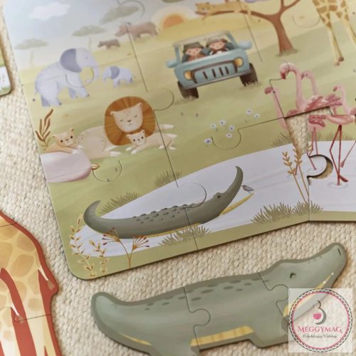 Little Dutch 6 az 1-ben puzzle- Safari Friends