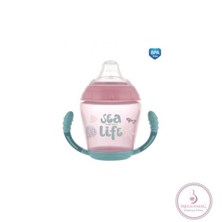 Sea Life Nem kifolyó itatópohár puha ivócsőrrel 230 ml (9 h+) rózsaszín