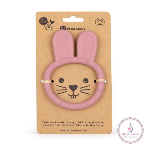 PETITE&MARS Szilikon rágóka Bunny Dusty Rose 0m+