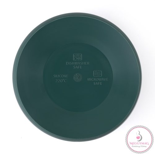 PETITE&MARS Kétszínű szilikon tál tapadó koronggal Take&Match Misty Green 6m+
