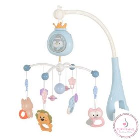   Moni PENGUIN Bed bell zenélő forgó játék kiságyra fehér zajjal KÉK 