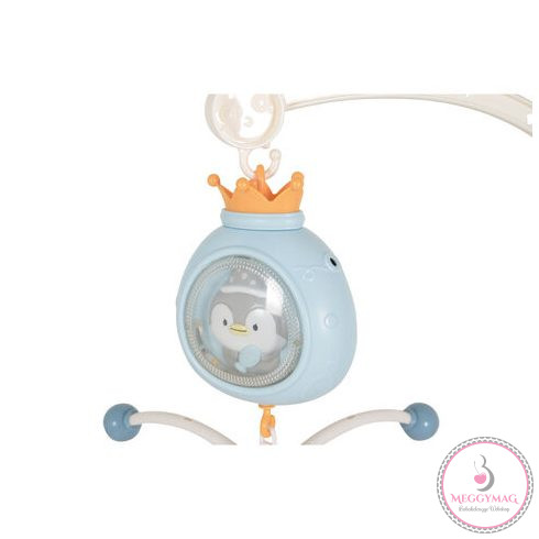 Moni PENGUIN Bed bell zenélő forgó játék kiságyra fehér zajjal KÉK 