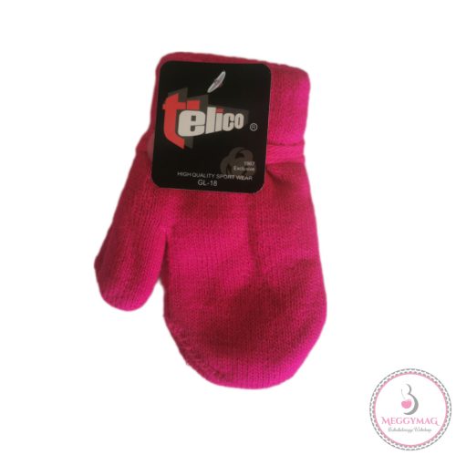 Kötött baba kesztyű - kétujjas, bélelt 2-3 éves korig Pink 