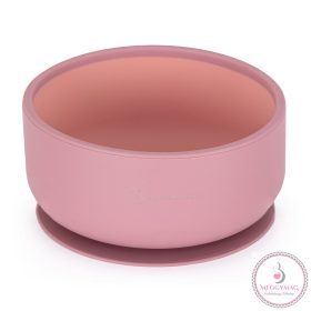   PETITE&MARS Kétszínű szilikon tál tapadó koronggal Take&Match Dusty Rose 6m+
