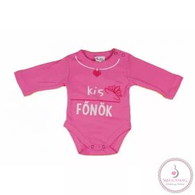 Kis főnök feliratos hosszú ujjú baba body, 80-as
