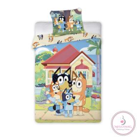  Bluey Family Home gyerek, ovis ágyneműhuzat 100×135cm, 40×60 cm