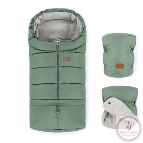   PETITE&MARS Állítható bundazsák 3in1 Jibot Pale Eucalypt és kézmelegítő szett KÉSZLETEN A BOLTBAN! 