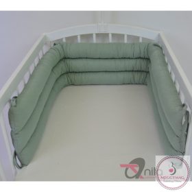   Rácsvédő, "Bordás" egyenes fejvédő kiságyba 180 cm - vintage zöld