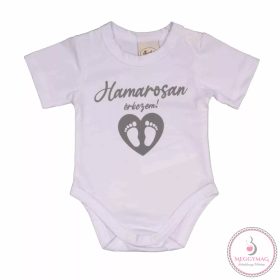   Hamarosan érkezem feliratos baba body, babaváró ajándék, 56-os