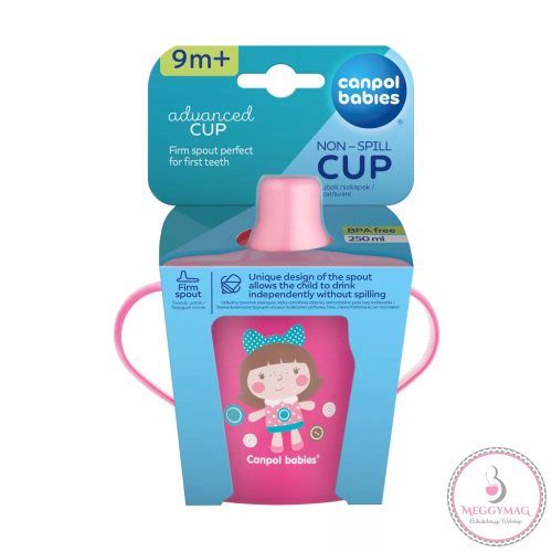Canpol babies Csöpögésmentes pohár, kemény, 250 ml, TOYS - rózsaszín