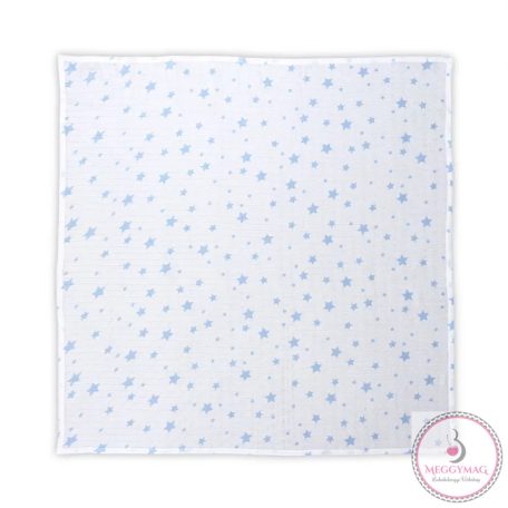 Lorelli Muszlin takaró / textil pelenka 80x80 cm - White With Blue Stars 