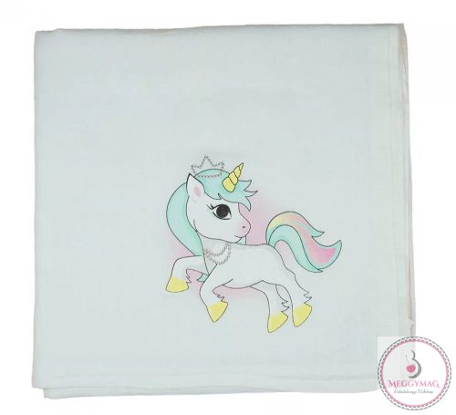 Mintás textil-tetra kifogó-törölköző 140x140 Unikornis 