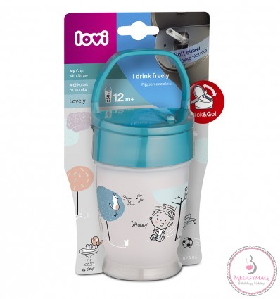 Lovi Szívószálas itatópohár JUNIOR 250 ml 12hó+ Lovely Boy