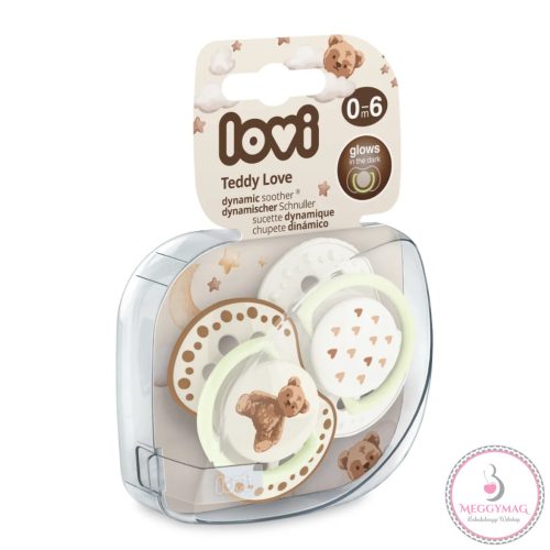 LOVI világító nyugtató cumi 0-6 hó 2 db. Teddy Love 