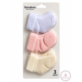 3db-os baba zokni szett vastag, 0-6 hó