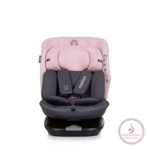 Chipolino Motion 360 autósülés I-Size 40-150cm - Flamingo, KÉSZLETEN A BOLTBAN!