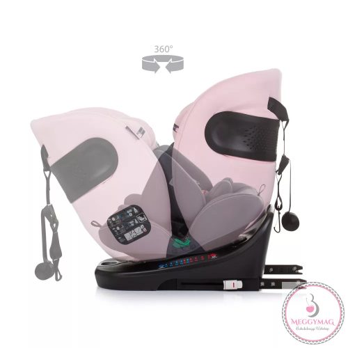 Chipolino Motion 360 autósülés I-Size 40-150cm - Flamingo, KÉSZLETEN A BOLTBAN!