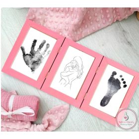   Zsanéros KÉPKERET kéz és lábnyomat megörökítőhöz 10x15 cm rózsaszín 