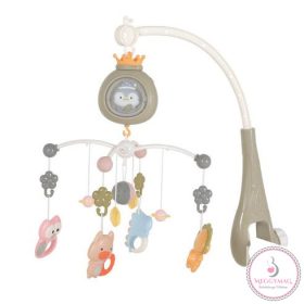   Moni PENGUIN Bed bell zenélő forgó játék kiságyra fehér zajjal SZÜRKE 