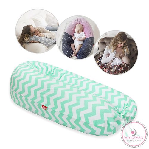 Scamp szoptatós párna univerzális pamut ZigZag Green White SZPE234 