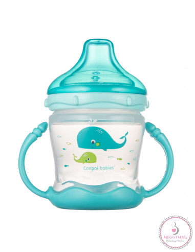Love&Sea Nem kifolyó itatópohár puha ivócsőrrel 180 ml 9 h+ kék