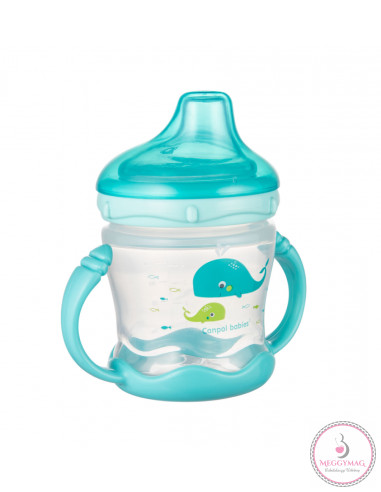 Love&Sea Nem kifolyó itatópohár puha ivócsőrrel 180 ml 9 h+ kék