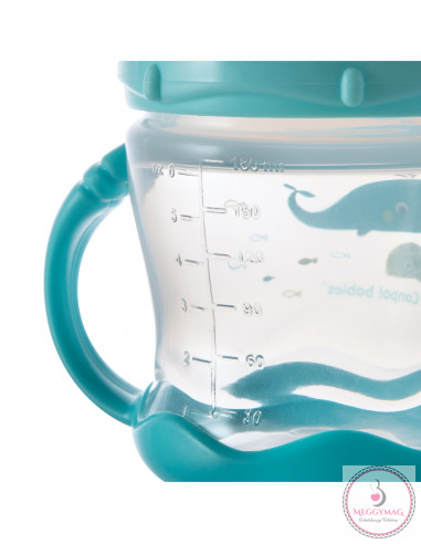Love&Sea Nem kifolyó itatópohár puha ivócsőrrel 180 ml 9 h+ kék