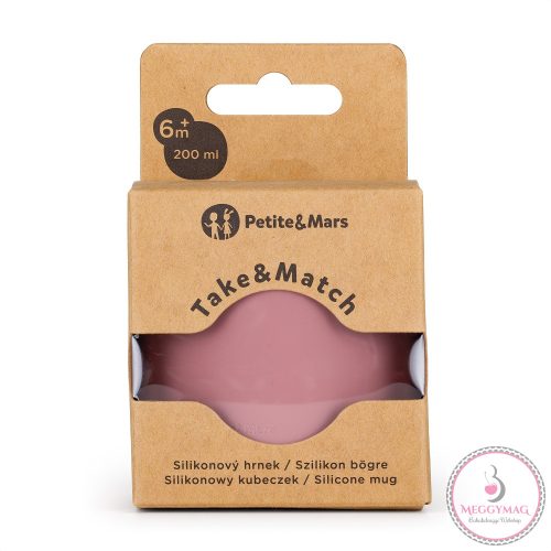 PETITE&MARS Szilikon bögre Take&Match Dusty Rose 6m+