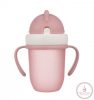 Canpol babies Szívószálas pohár 210 ml 9hó+ Flip Top matt rózsaszín